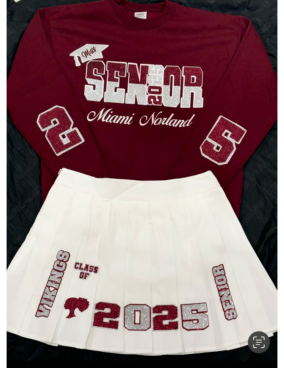 Custom Senior Outfit | Class of 2026 | Sweatshirt Skirt Outfit